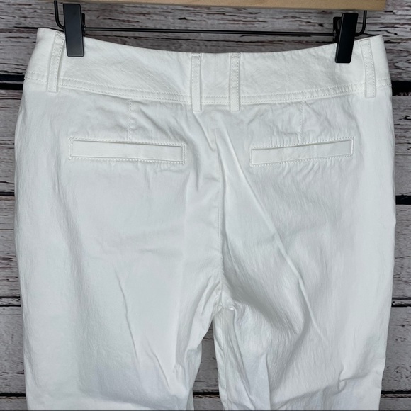Express Design Studio White Cropped Pants Slacks Size 4 Straight Fit Business - Picture 4 of 13